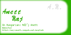 anett maj business card